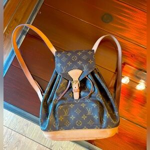 Authentic Louis Vuitton Monogram Montsouris Backpack Brown (Medium Size).